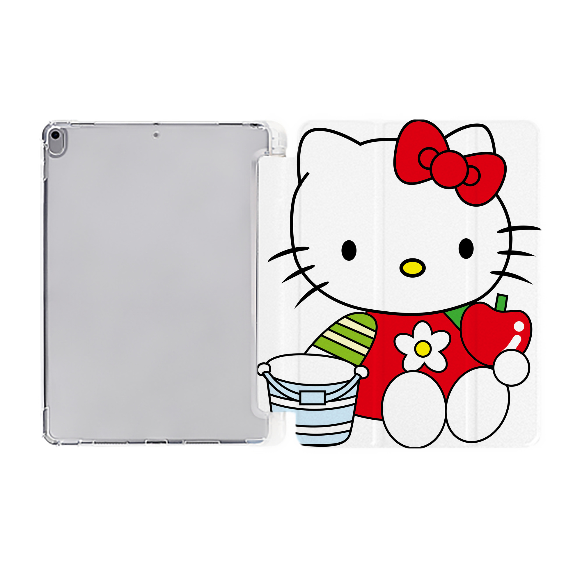 （画像用） Hello Kitty ハローキティ IPad ケース ペン収納付き 三つ折りスタンド PUレザー×シリコン 対応機種9.5/10.5/10.9インチ